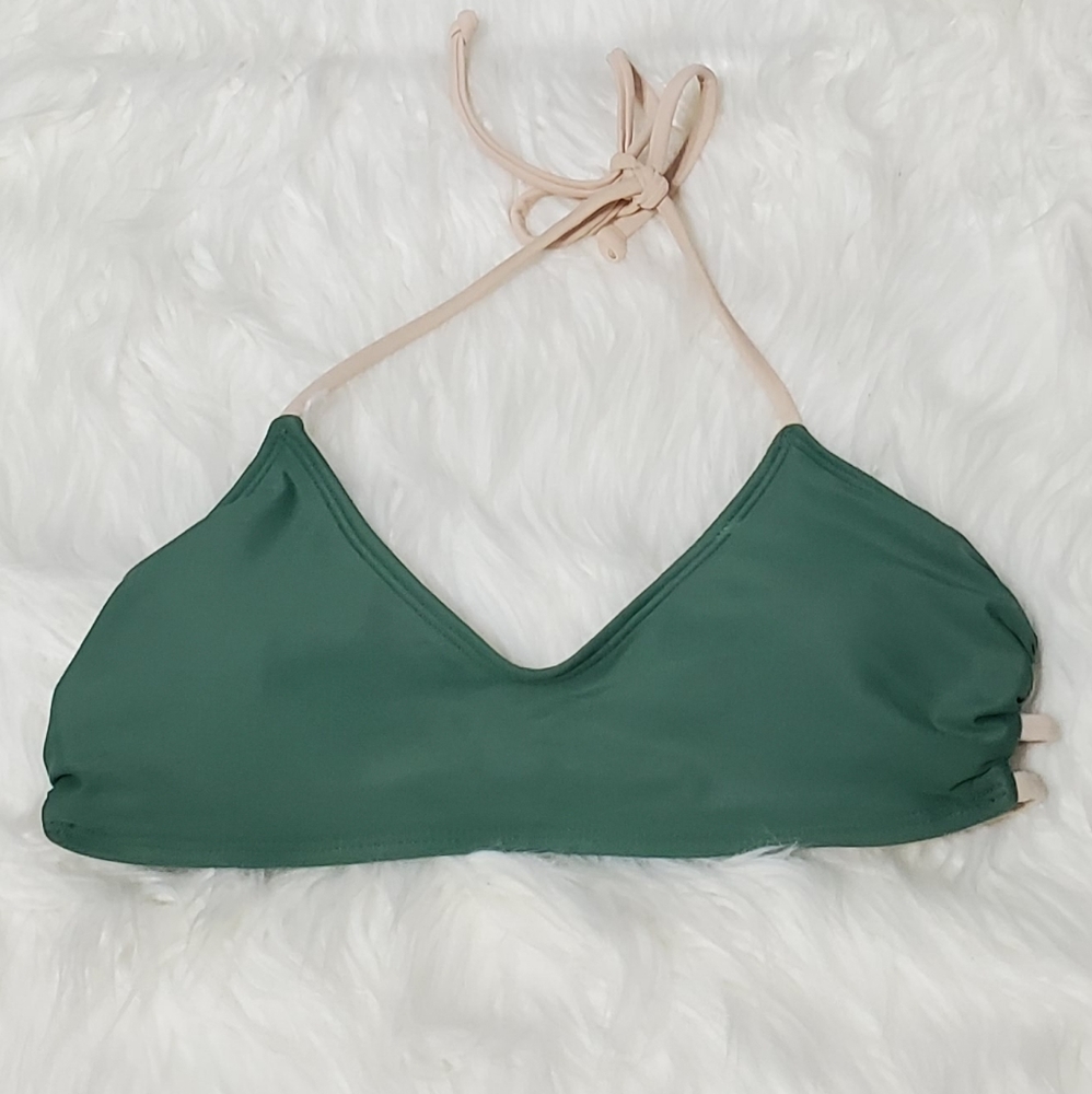 Xhilaration Green Halter Neck Strapy Bikini Top